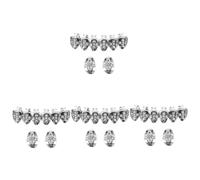 BESPORTBLE 3 Set Griglia per i Denti per Digrignare i Denti Orale Adornare Decorazione di Denti Finti Griglia a Bocca Singola Denti della Griglia Cosplay Grigliare i Denti Silver Rame