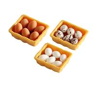 BESPORTBLE 3 Set Mini Uova Decorative per Giocattoli Cibo Miniaturizzati Ruolo Decorazioni per Case delle e Accessori Creativi