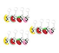 BESPORTBLE 3 Set Portachiavi Estetici Roba Carina Cose Catena Chiave Orso Coccolone Carino Piccolo Bambola Cartone Animato Peluche Panda Animali Peluche Portachiavi Lega Di Zinco 4 Pezzi*3