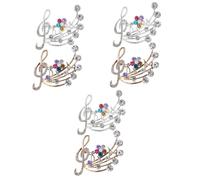 BESPORTBLE 3 Set Spilla Musicale Con Note Accessori Per Abbigliamento Design E Versatile Per Formali E Informali Brillanti E Affascinanti 2 Pezzi*3