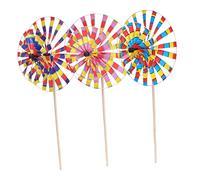 BESPORTBLE 3pezzi Mulino Vento Retrò Setaccio Rotondo Girandola Decorativa Giocattolo Da Esterno Per Ragazzo Adatto Giardino Cortili Aiuole Prati Feste