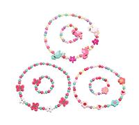 BESPORTBLE 3Sets Collana e Bracciale Legno Per Set Con Design Fenicotteri e Accessori Per Ragazze