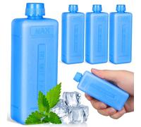 BESPORTBLE 4 blocchi refrigeranti per portapranzo e borsa frigo con lungo tempo di raffreddamento, leggero materiale PE, batterie per il trasporto di alimenti e uso all'aperto
