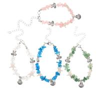 BESPORTBLE 4 braccialetti di perline per donna - braccialetti elastici regolabili Boho - dell'amicizia con perline di pietra - gioielli da spiaggia con conchiglie di stelle marine e tartarughe