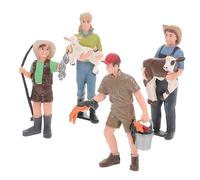 BESPORTBLE 4 Figure Agricole Miniatura Contadini Simulazione per Decorazioni Domestiche e Educativo Accessori per