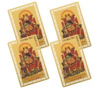 BESPORTBLE 4 Fogli Carte Portafortuna Cinese Taoista per Fortuna e Protezione Carte Auspicious Portatili con Simboli di Prosperità e Sicurezza Tradizionali Magici per Regalo e Buona Sorte