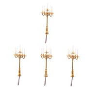 BESPORTBLE 4 Mini Candela Decorativa da Tavolo Miniatura Casa con Portacandela per Micro e Arredamento Casa Accessorio per Modelli e Scenari