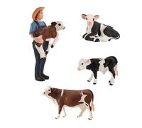 BESPORTBLE 4 Modelli Mucche da Fattoria in Giocattoli Educativi per Ragazzi e Ragazze Stimola e Conoscenza Animali Figurine Resistenti con Finitura Dettagliata
