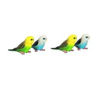 BESPORTBLE 4 Pappagallo Simulato Figurine Realistiche Verdi e Blu Decorazione da Scrivania per per Collezione e Regalo