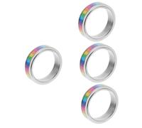 BESPORTBLE 4 Pezzi Anello Bandiera Arcobaleno Anelli Per Le Donne Merchandising Dell'orgoglio Gioielli Orgogliosi Anelli Colorati Decorazioni Per Feste D'orgoglio Decorazione Lega