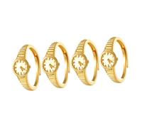 BESPORTBLE 4 Pezzi anello di coppia regolabile signore dito donne regolabili light ring ring gold rings ringlith decorazione dell'anello anelli di dichiarazione Anelli carini rame Golden