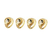 BESPORTBLE 4 Pezzi Anello in acciaio Tai Titanio Anelli di gioielli anelli estetici gli uomini suonano anello cinese da anelli di metallo per Acciaio al titanio D'oro