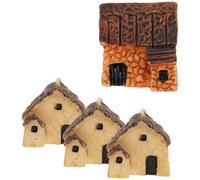 BESPORTBLE 4 Pezzi Casette Miniature in Materiale Plastico Per Paesaggi Mini e Piccoli Case in Miniatura Impermeabili Per Terrari Accessori Decorativi Fai Da Te Per Bonsai e Vasi Di