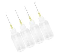 BESPORTBLE 4 pezzi Flaconi Dosatori con Applicatore Ago Precisione Bottiglie Trasparenti Anti-perdite per Colla Legno e Olio Lubrificante per Giochi con Piste Trenini e Artigianato