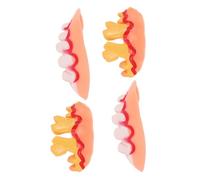 BESPORTBLE 4 Pezzi Giocattoli per Protesi Halloween No Il Tuo Fare Finta Denti Zanne Finte Carnevale Trucco Sangue Clown Orrore Primo Dente Impostore Zanne di Vampiro Cosplay PVC
