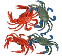 BESPORTBLE 4 pezzi Giocattolo Granchio Artificiale per Animale Acquatico Realistico Giocattolo Educativo Galleggiante per Bagno e Piscina Colori Blu e Rosso Sicuro e Stimolante