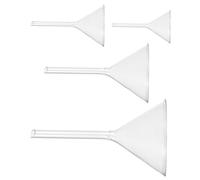 BESPORTBLE 4 pezzi Imbuto da Laboratorio in Vetro Borosilicato di Imbuto Corto Trasparente per Chimica Resistente Sostanze Chimiche e Urti Termici per Esperimenti di Laboratorio
