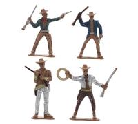BESPORTBLE 4 Pezzi Miniature Figure Cowboy Western per Decorazioni Festa Tema Modelli Artigianali Unici per Bambole e Centrotavola
