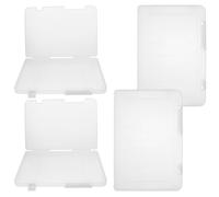 BESPORTBLE 4 pezzi Scatola Portadocumenti Trasparente con Chiusura Sicura Contenitore Multiuso per File Riviste e Certificati Organizer Portatile per Ufficio Casa e Scuola
