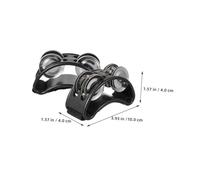 BESPORTBLE 4 Pezzi Tamburello da Piede con Campanelli in Metallo Strumento Percussione Ergonomico per Batteria Chitarra e Lezioni Musicali Suono Chiaro e Design Elegante Adatto Musicisti e