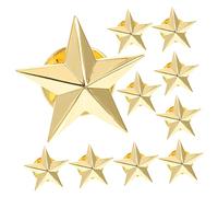 BESPORTBLE 4 Set Distintivo Del Pentagramma Spilla Con Stemma A Stella Perni Decorazione Patriottica Uomini Punto Fascino Stellare Spille Da Bavero Appuntito Cinque Lega Golden 10 Pezzi * 4