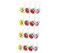 BESPORTBLE 4 Set Portachiavi Carino Cose Roba Carina Animale Imbottito Catena Chiave Bambola Riempito Peluche Portachiavi Orso Animali Panda Giocattolo Panda Farcito Lega Di Zinco 4 Pezzi*4