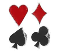BESPORTBLE 4 Set Spilla Poker Spilla Re Indietro Spille Da Bavero Spilla Degli Assi Birilli Da Poker Gioielli Da Poker Per Spilla Da Poker Vanga Smalto Lega Di Zinco 4 Pezzi*4
