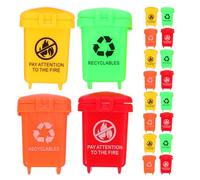 BESPORTBLE 40 bidoni della spazzatura giocattolo: mini cestini per rifiuti per case delle bambole con coperchi - Accessori per città di gioco di finzione per bambini, giocattoli per veicoli e set di