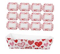 BESPORTBLE 40 pezzi Vassoi Cuore in Carta per Snack e Dolci Vassoi Portata Leggeri e Facili da Pulire per Feste Romantiche per Popcorn Hamburger Hot Dog e Taco