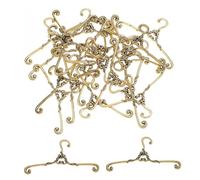 BESPORTBLE 48 Miniature Metal Doll Wardrobe Hangers in Vintage Mini Doll Clothes Display Stands For Dollhouse Outfits Storage And Creative Play