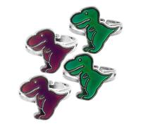 BESPORTBLE 4pezzi Anello Del Umore Che Cambia Colore Design Tema Dinosauro Per Ragazzo Ragazza e Ragazzi Fascia Aperta Mostra Le Variazioni Di Stato D'animo
