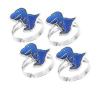 BESPORTBLE 4pezzi Anello Del Umore Che Cambia Colore Fascia Aperta Forma Di Dinosauro Per Ragazzo Ragazza Ragazzi Ragazze Mostrando Le Variazioni Di Stato D'animo