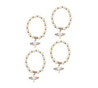 BESPORTBLE 4pezzi Bracciale Croce e Perline d Angelo Design Dorato Affascinante Resistente in Ornamento Per Mani Bambine Per Compleanno e Festa Della Mamma