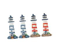 BESPORTBLE 4pezzi Lanterna Miniatura in Resina Decorazioni Per Spiaggia Statuette Per Case Delle Bambole Per Feste Tema Sculture Per Fari Accessori Per Decorazioni Nautiche