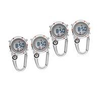 BESPORTBLE 4pezzi Orologi Da Tasca Glow-the-dark Con Clip Orologio Fob Per Escursionisti Per Attività All Aperto e Professionisti Colori e Arancione