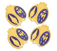 BESPORTBLE 4pezzi Spilla Smaltata Targa da Scrivania Artigianale Statuette da Ufficio in Lega di Zinco Distintivo per Scrivania Vintage Piccola Decorazione da Retrò Ornamento Distintivo