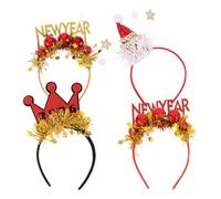 BESPORTBLE 4pz Cerchietti Capodanno 2026: Fasce Lucenti per Festa "Happy Eve" per Donna Uomo Ragazze Accessori Foto