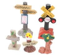 BESPORTBLE 5 Accessori Decorativi per Miniature con Segnaletici e Sculture Tronchi per Terrari e Decorazioni Micro