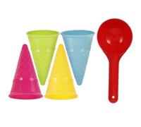 BESPORTBLE 5 Giocattoli da Spiaggia per Set Coni Gelato e Cucchiaio Colori Casuali per Giochi Estivi Al Mare e Al Sviluppo delle Abilità Motorie Dei Colore Casuale