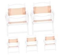 BESPORTBLE 5 Miniature Folding Beach Chairs Lightweight Foldable Mini Deck Recliners For Dollhouse Decoration Compatible With Various Dolls For Role Play Outdoor Adventure Scenes