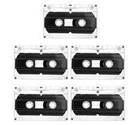 BESPORTBLE 5 Nastri Audio Vuoti da 45 Minuti con Custodie Trasparenti, Cassette di Plastica per Registrazione Musicale, Lezioni e Messaggi Personali, Formato Compatto per Uso Portatile