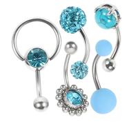 BESPORTBLE 5 Pezzi Anelli per Piercing Ombelico Donna Gioielli Corpo Leggeri e Sicuri Design Raffinato con Brillantezza Duratura Accessori Moda per Amanti Del Body Art