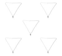 BESPORTBLE 5 Pezzi Collana a Catena Doppia Croce, Elegante, Nera, in Lega | Stile Chic e Semplice, Resistente All’usura, Effetto D’impatto, per Ufficio e Appuntamenti