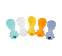 BESPORTBLE 5 Pezzi Cucchiaio Silicone per Pouch Alimentazione Ragazzo Ragazza Dosatore Morbido per Omogeneizzati e Frutta Set Riutilizzabile per Alimentazione Senza Sprechi Attacco Facile per