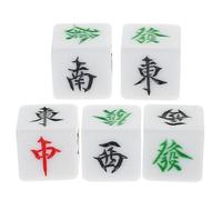 BESPORTBLE 5 pezzi Dadi Mahjong Portatili Direzione del Vento Est Sud Ovest Nord per Giochi da Tavolo Leggeri e Compatti per Feste e Intrattenimento