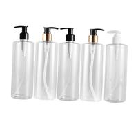 BESPORTBLE 5 Pezzi Flaconi Vuoti per Lozione 500 Ml Pompa a Pressione Contenitori per Shampoo e Sapone Liquido Ricaricabili Bottiglie Portatili per Cosmetici da Viaggio Campeggio e Uso