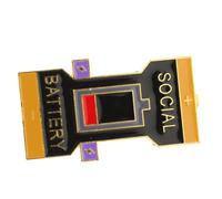 BESPORTBLE 5 Pezzi Pin Di Risvolto Adornare Giocare Spille Zaino Puntalini Spilla Batteria Sociale Perno Decorativo Simbolo Psicologia Spilla Da Balia Per Sciarpa Per Abbigliamento Lega Black