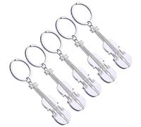 BESPORTBLE 5 Pezzi portachiavi per chitarra Keychain chiave Titolo della chitarra decorazione da appendere alla borsa mini portachiavi in metallo portachiavi per chitarre lega Argento