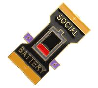 BESPORTBLE 5 Pezzi simbolo spilla spilla pulizie creative social battery pin battery batteria puntalini spille zaino Pin per spilla di compleanno perno di chiusura di sicurezza lega Black