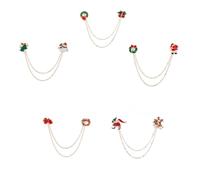 BESPORTBLE 5 Pezzi Spilla di Babbo Natale Creativa Asimmetrica in Lega per | Stile Assortito, Facile da Indossare, Decorazione per Abiti Natalizi, Accessorio per Celebrazioni di Natale Stile Casuale